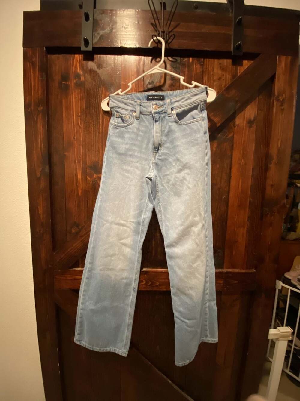 Aeropostale High Rise Wide Leg Light Blue Jeans